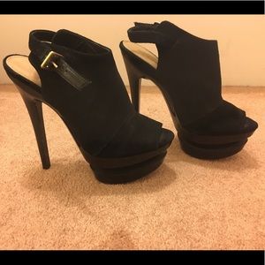 Jessica Simpson Suede High Heel Black 8 Slingback